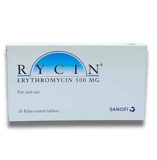 RYCIN TAB (ERYTHROMYCIN 500MG) 1*10 CARD