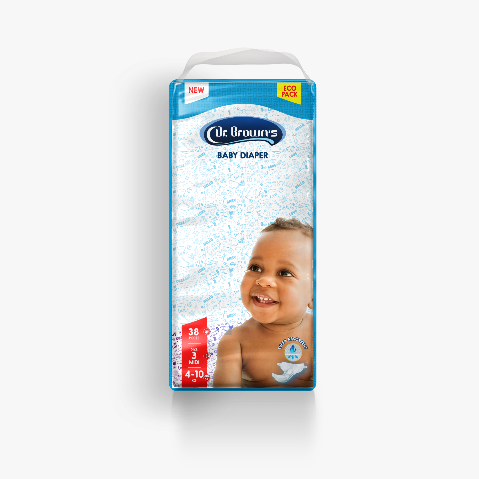 DR BROWN BABY DIAPER SIZE 3 MIDI JUMBO PACK X76