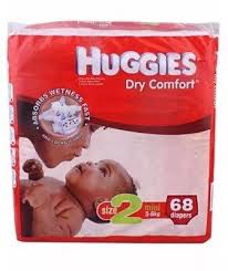 HUGGIES DRY COMFORT SIZE 2 MINI X68
