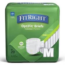 FIT RIGHT  ADULT BRIEFS MED 20'S