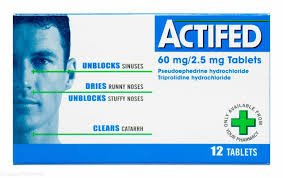 ACTIFED (TRIPROLIDINE/PSEUDOEPHEDRINE 2.5/60MG)