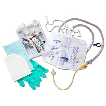 Foley Catheter Closed System with Insertion Supplies Tray, 30cc Balloon