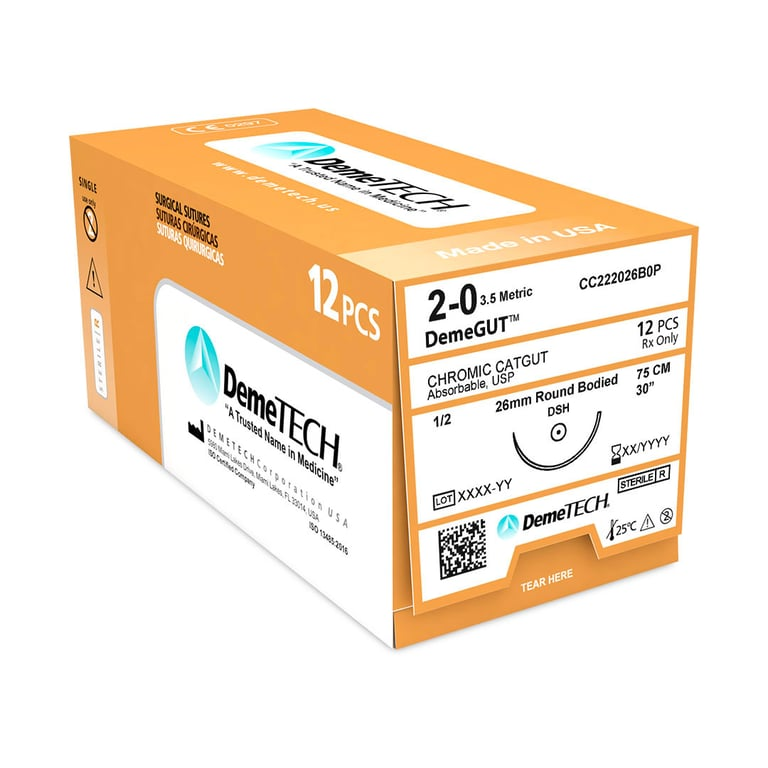 CHROMIC CATGUT 2/0 (SURGICAL SUTURE) 12'S