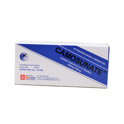 CAMOSUNATE 300mg/100mg (amodiaquine/artesunate) JNR/ADLT