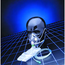 High Concentration Non-Rebreathing Oxygen Mask with 7Ft Three Channel Safety Tube and Safety Vent, Elastic Headstrap | 1 EA