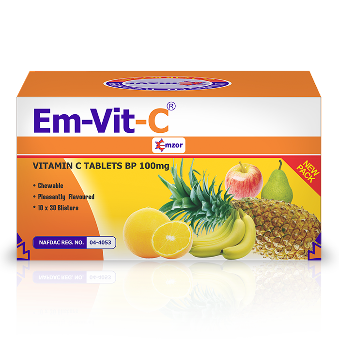EM-VIT-C TAB 100MG (WHITE VIT C 100 MG X 100 TABS)