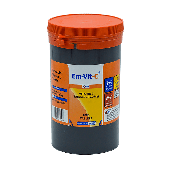 EM-VIT-C TAB 100MG (VITAMIN C TABS 100MG X 1000)
