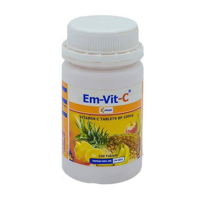 EM-VIT-C  TAB 100MG (VITAMIN C 100MG X 100 TABS) ORANGE