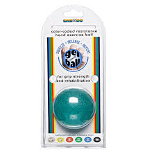 CanDo Gel Ball Hand Exerciser, Standard Circular, Green, MEDIUM